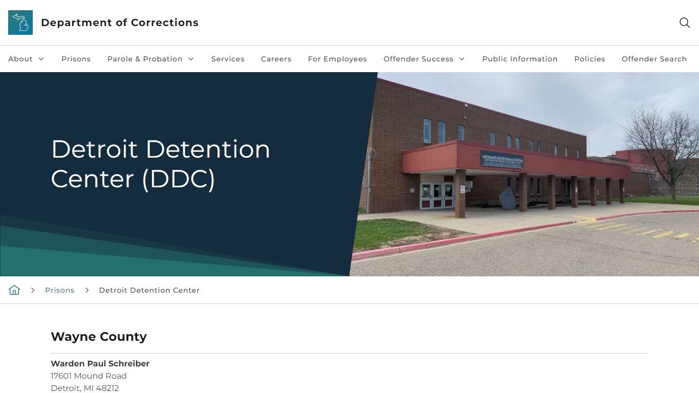 Detroit Detention Center (DDC) - State of Michigan